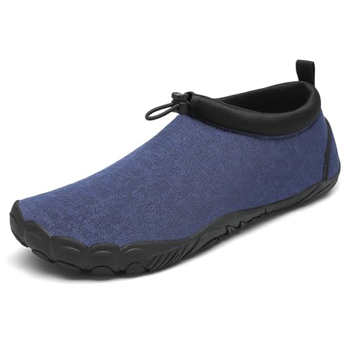 Mishansha Unisex Badeschuhe Atmungsaktiv Mesh Wasserschuhe Sommer Schnell Trocknend Aquaschuhe, Dunkles Blau 40 von Mishansha