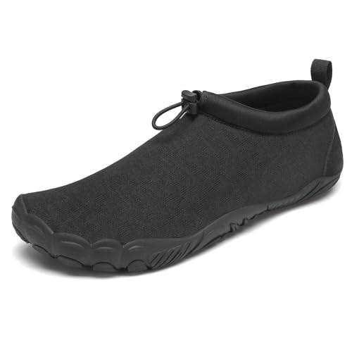 Mishansha Unisex Badeschuhe Atmungsaktiv Mesh Wasserschuhe Sommer Schnell Trocknend Aquaschuhe, Mattschwarz 41 von Mishansha