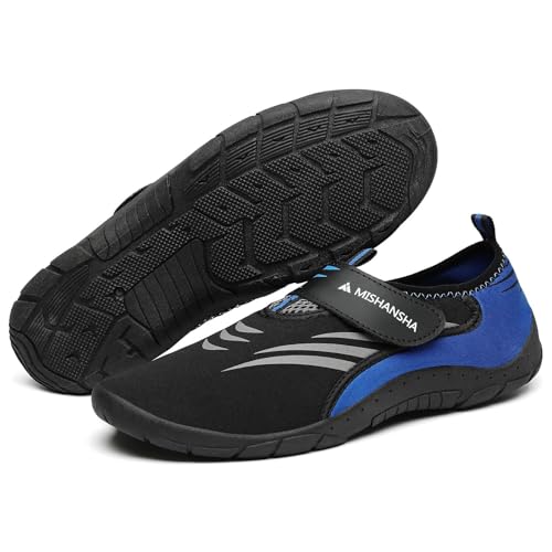 Mishansha Unisex Badeschuhe Schnell Trocknend Wasserschuhe rutschfest Outdoor Barfußschuhe Kobaltblau,Gr.37 von Mishansha