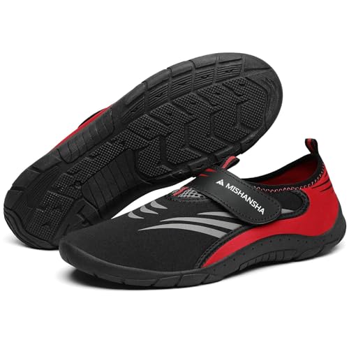 Mishansha Badeschuhe Herren Damen Wasserschuhe Schnell Trocknend Schwimmschuhe Leicht Neopren Aquaschuhe Bequem Tauchschuhe Outdoor Meeresschuh für Kajakfahren Persisch Rot EU Gr.41 von Mishansha