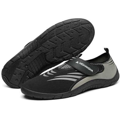 Mishansha Badeschuhe Herren Damen Wasserschuhe Schnell Trocknend Schwimmschuhe Leicht Neopren Aquaschuhe Bequem Tauchschuhe Outdoor Meeresschuh für Kajakfahren Platin Grau EU Gr.42 von Mishansha