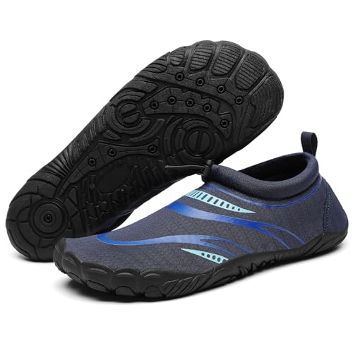 Mishansha Unisex Badeschuhe Schnell Trocknend Wasserschuhe rutschfest Outdoor Barfußschuhe Polynesisch Blau,Gr.40 von Mishansha