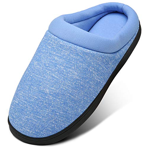 Mishansha Unisex Hausschuhe für Winter Slipper rutschfeste Herren Memory Foam Pantoffeln Baumwolle Pantoffel für Damen im Herbst und Winter Schlappen Warme, Himmelblau 42 von Mishansha