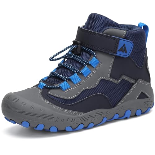 Mishansha Wanderschuhe Jungen Leicht Trekkingschuhe Kinder Outdoorschuhe Flexibel Atmungsaktiv Sportschuhe Wanderstiefel Marineblau 25 EU von Mishansha