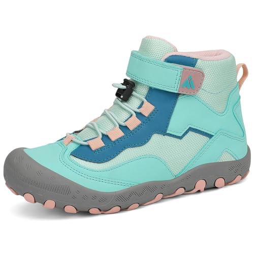 Mishansha Wanderschuhe Jungen Leicht Trekkingschuhe Kinder Outdoorschuhe Flexibel Atmungsaktiv Sportschuhe Wanderstiefel Türkis 36 EU von Mishansha