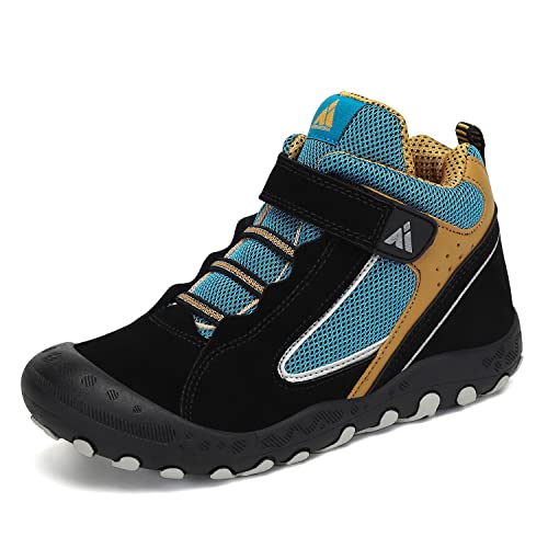 Mishansha Wanderschuhe Kinder Outdoor Jungen Trekkingschuhe Mädchen rutschfeste Sneaker Outdoor Sport Freizeitschuhe Schwarz Gr.35 von Mishansha