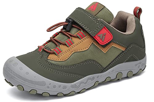 Mishansha Wanderschuhe Kinder Sports Sneaker Mädchen Laufschuhe Leicht Turnschuhe Outdoor Trekkingschuhe Grün 36 von Mishansha