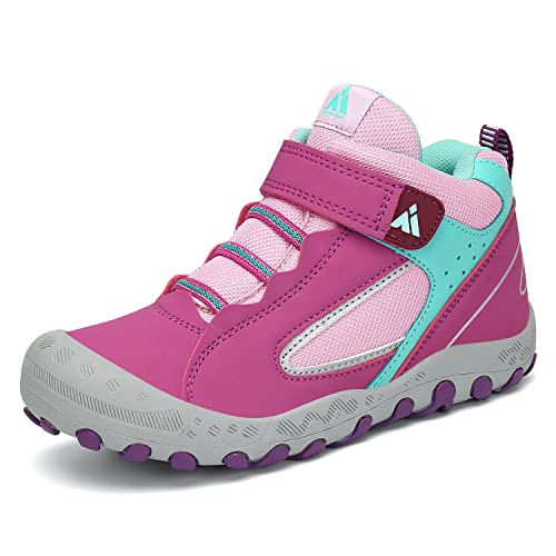 Mishansha Wanderschuhe Mädchen Trekkingschuhe Kinder rutschfeste Sneaker Outdoor Freizeitschuhe Rosa Gr.25 von Mishansha