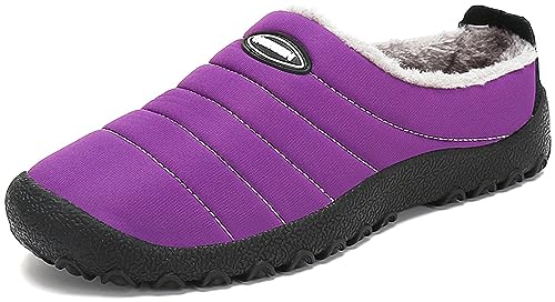 Mishansha Warm Gefüttert Hausschuhe für Damen Pantoffeln Leicht Bequem Indoor & Outdoor Slippers, Traubenviolett, 39EU von Mishansha