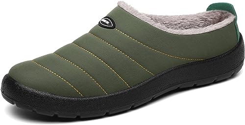 Mishansha Warm Gefüttert Hausschuhe für Herren Damen Pantoffeln Leicht Bequem Indoor & Outdoor Slippers, Gurkengrün, 39 EU von Mishansha