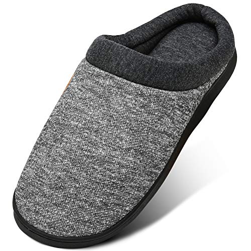 Mishansha Warm Hausschuhe Damen rutschfeste Slipper Herren Memory Schaum Hausschuhe Drinnen Pantoffeln für Männer Wärme Slippers Weiche, Grau 36 von Mishansha