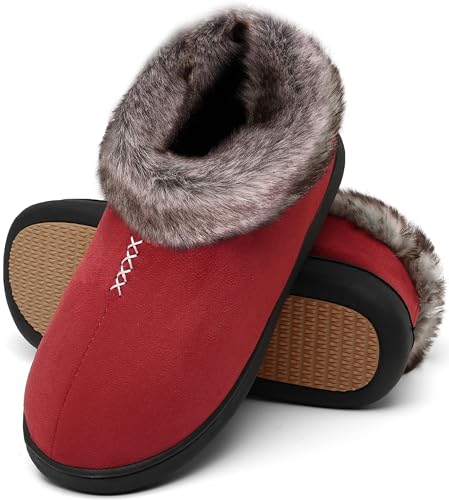 Mishansha Warme Hausschuhe Damen Winter Plüsch Pantoffeln Memory Foam Slippers Rotwein,Gr.43 EU Mishansha Warme Hausschuhe Damen Winter Plüsch Pantoffeln Memory Foam Slippers Rotwein,Gr.43 EU von Mishansha