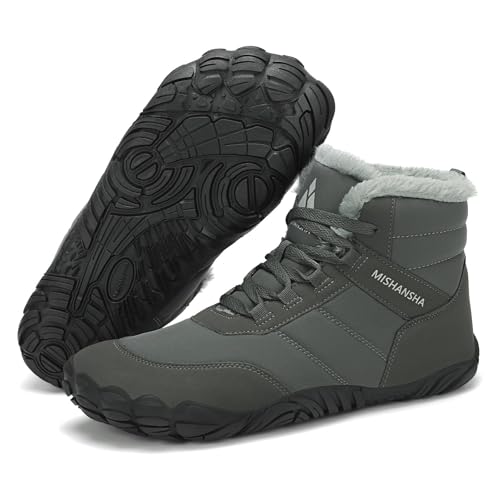 Mishansha Winter Barfußschuhe Herren Damen Barfussschuhe Outdoor Winterschuhe Wasserabweisend Winterstiefel Warm Gefüttert Winterboots, Dunkelgrau EU Gr.40 Mishansha Winter Barfußschuhe Herren Damen Barfussschuhe Outdoor Winterschuhe Wasserabweisend Winterstiefel Warm Gefüttert Winterboots, Dunkelgrau EU Gr.40 von Mishansha