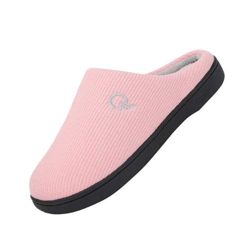 Mishansha Unisex Winter Warm Memory Foam Hausschuhe Drinnen Pantoffeln für Indoor & Outdoor Rosa 36/37 EU von Mishansha