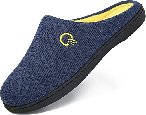 Mishansha Winter Herren Pantoffeln Atmungsaktiv Rutschfester Verschleißfest Warm Slipper Männer Memory Foam Hausschuhe für Indoor & Outdoor Blau 42/43 EU (290mm) von Mishansha