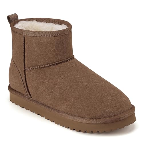 Mishansha Winterschuhe Damen Boots Gefüttert Stiefeletten Warm Winterstiefel Braun 39 EU von Mishansha