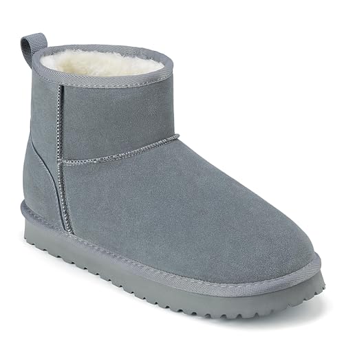 Mishansha Winterschuhe Damen Boots Gefüttert Stiefeletten Warm Winterstiefel Dunkelgrau 41 EU von Mishansha