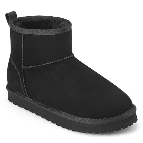Mishansha Winterschuhe Damen Boots Gefüttert Stiefeletten Warm Winterstiefel Schwarz 36 EU von Mishansha