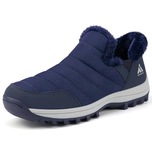 Mishansha Winterschuhe Damen Gefüttert, Rutschfest Warme Slip-on Winterstiefel für Frauen Outdoor, Tiefblau 38 EU von Mishansha