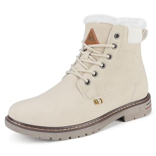 Mishansha Winterschuhe Damen Warme Gefüttert Winterstiefel Frauen Stiefeletten Beige Gr.41 von Mishansha
