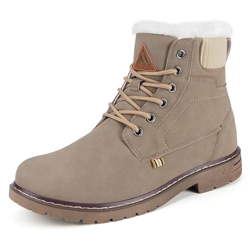 Mishansha Winterschuhe Damen Warme Gefüttert Winterstiefel Frauen Stiefeletten Braun Gr.41 von Mishansha