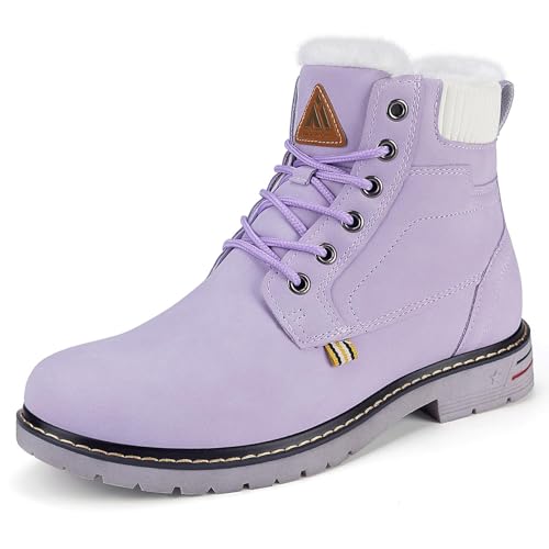 Mishansha Winterschuhe Damen Warme Gefüttert Winterstiefel Frauen Stiefeletten Violett Gr.36 von Mishansha