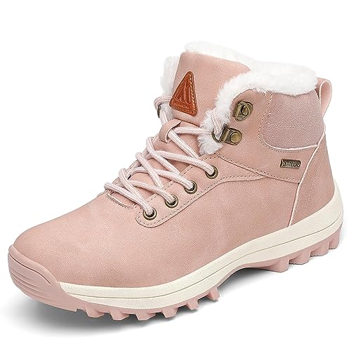 Mishansha Winterschuhe Damen Wasserdicht Gefüttert Winterstiefel Elegante Warm Schneeboots Outdoor Winterboots Rosa 37 von Mishansha