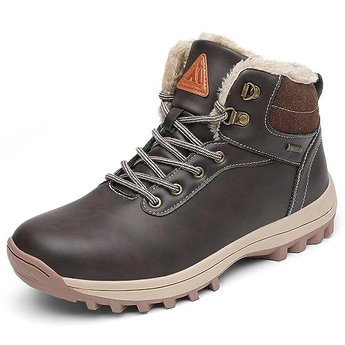 Mishansha Winterschuhe Herren Gefüttert Winterstiefel Damen Warm WinterBoots Wasserfeste Braun 41 von Mishansha