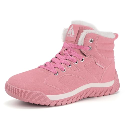 Mishansha Winterschuhe Damen Winterstiefel Gefüttert Schneestiefel Rutschfest Stiefeletten Warm Schuhe Winter Rosa 41 EU von Mishansha