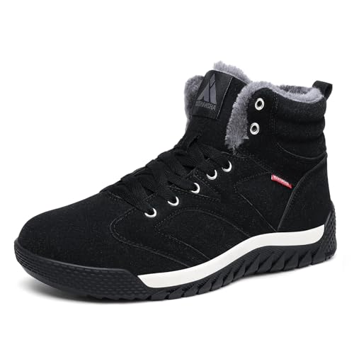 Mishansha Winterschuhe Damen Winterstiefel Gefüttert Schneestiefel Rutschfest Stiefeletten Warm Schuhe Winter Schwarz 42 EU von Mishansha