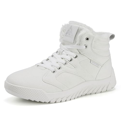 Mishansha Winterschuhe Damen Winterstiefel Gefüttert Schneestiefel Rutschfest Stiefeletten Warm Schuhe Winter Weiß 37 EU von Mishansha