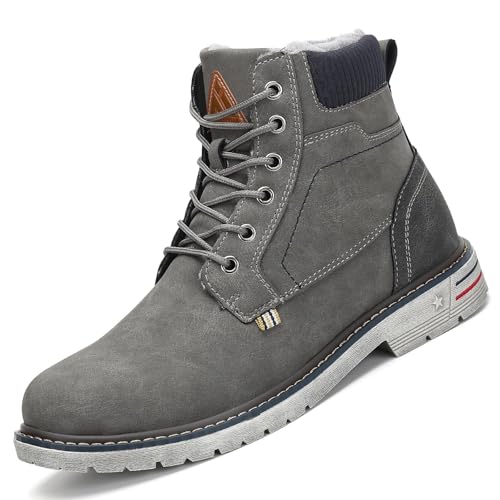 Mishansha Winterschuhe Herren Damen Gefüttert Wasserdicht Winterboots Wanderschuhe Rutschfest Trekkingschuhe Grau,GR.41 von Mishansha