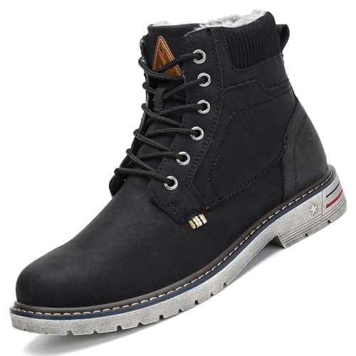 Mishansha Winterschuhe Herren Damen Winterstiefel Winterboots Gefüttert Wanderschuhe Barfußschuhe Winter Wasserdicht Schneestiefel Warme Schneeschuhe Lakritz,GR.45 von Mishansha