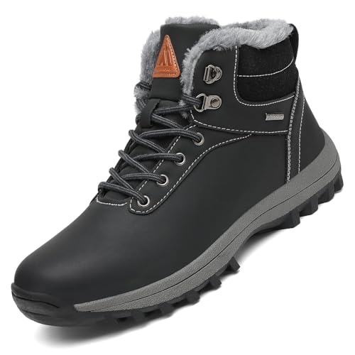 Mishansha Winterschuhe Herren Damen Winterstiefel Winterboots Gefüttert Wanderschuhe Barfußschuhe Winter Wasserdicht Schneestiefel Warme Schneeschuhe Schwarz,GR.39 von Mishansha