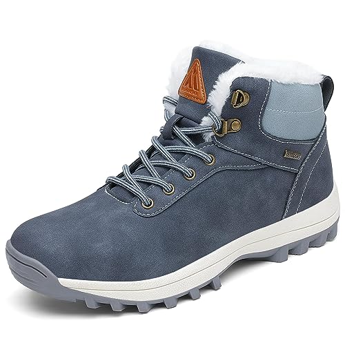 Mishansha Winterschuhe Herren Gefüttert Winterstiefel Damen Warm WinterBoots Wasserfeste Blau 41 von Mishansha