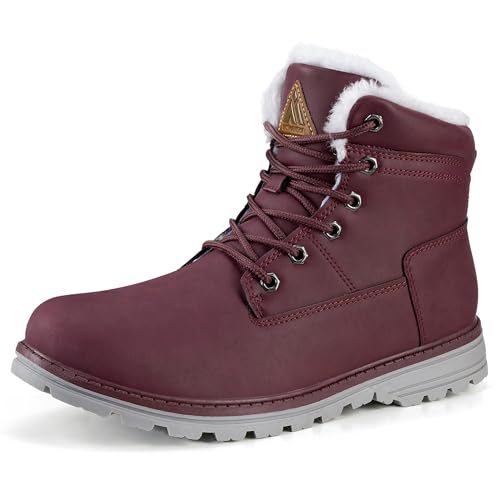 Mishansha Winterschuhe Herren Gefüttert Winterstiefel Damen Warm WinterBoots Wasserfeste Klassisch Rot Gr.38 von Mishansha
