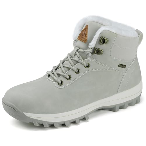 Mishansha Winterschuhe Herren Gefüttert Winterstiefel Damen Warm Winterboots Wasserfeste Grau Gr.39 von Mishansha