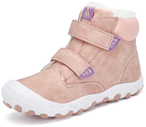 Mishansha Winterschuhe Jungen Mädchen Winterstiefel Kinder Schneestiefel Warm Winter Stiefel Winterboots Schneeboots Kinderstiefel Thermostiefel Wanderschuhe Pink,Gr.31 von Mishansha