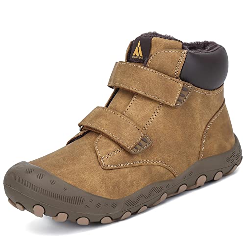 Mishansha Winterschuhe Jungen Winterstiefel Mädchen Boots Kinder Warme Gefüttert Schneestiefel Outdoor Braun 36EU von Mishansha