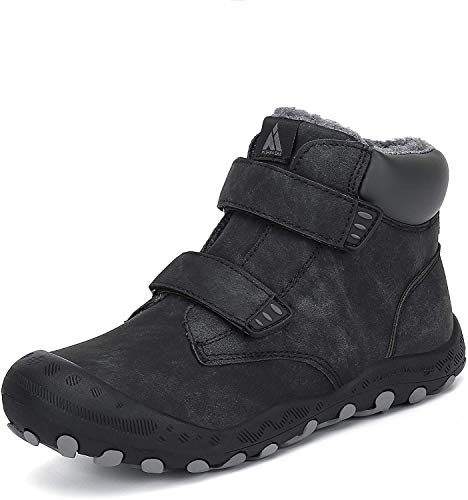 Mishansha Winterschuhe Jungen Winterstiefel Mädchen Boots Kinder Warme Gefüttert Schneestiefel Outdoor Schwarz 33EU von Mishansha