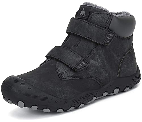 Mishansha Winterschuhe Jungen Winterstiefel Mädchen Schneestiefel Kinder Winterschuhe Gefüttert Winterboots Kinderschuhe Winter Schuhe Kinder Boots Schwarz,Gr.26 von Mishansha