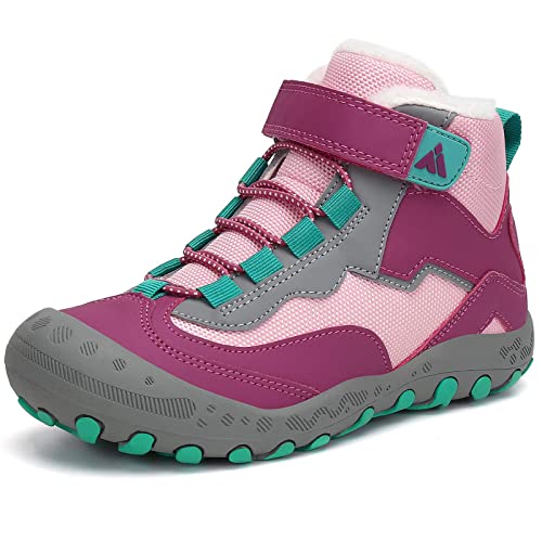 Mishansha Winterschuhe Jungen Winterstiefel Mädchen Schneestiefel Kinder Winterschuhe Gefüttert Winterboots Kinderschuhe Winter Schuhe Kinder Boots Violett,Gr.30 von Mishansha