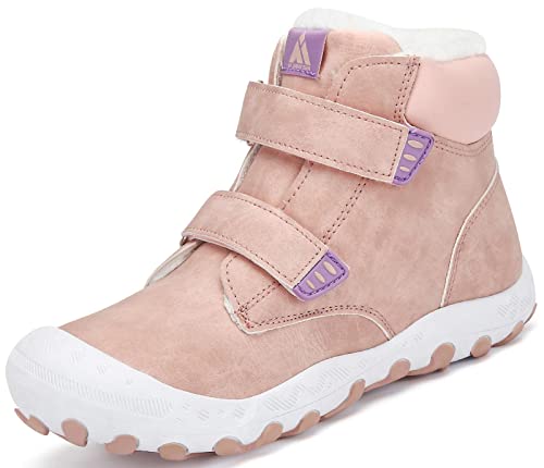 Mishansha Winterschuhe Mädchen Winterstiefel Kinder Boots Warm Gefüttert Schneestiefel Outdoor Rutschfeste Stiefel Jungen Pink B 33 EU von Mishansha