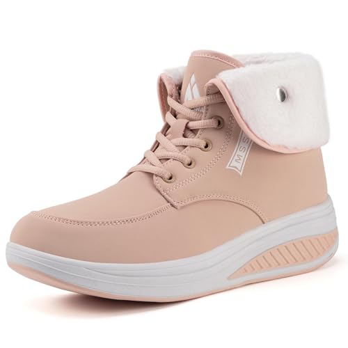 Mishansha Winterstiefel Damen Gefüttert Winterschuhe Warm Schneestiefel Hellgelb Gr.42 von Mishansha