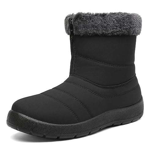 Mishansha Winterstiefel Damen Wärme Winterschuhe Bequem Winter Schneestiefel Wasserdicht Winterboots für Frauen, Kohle Schwarz, 41EU von Mishansha