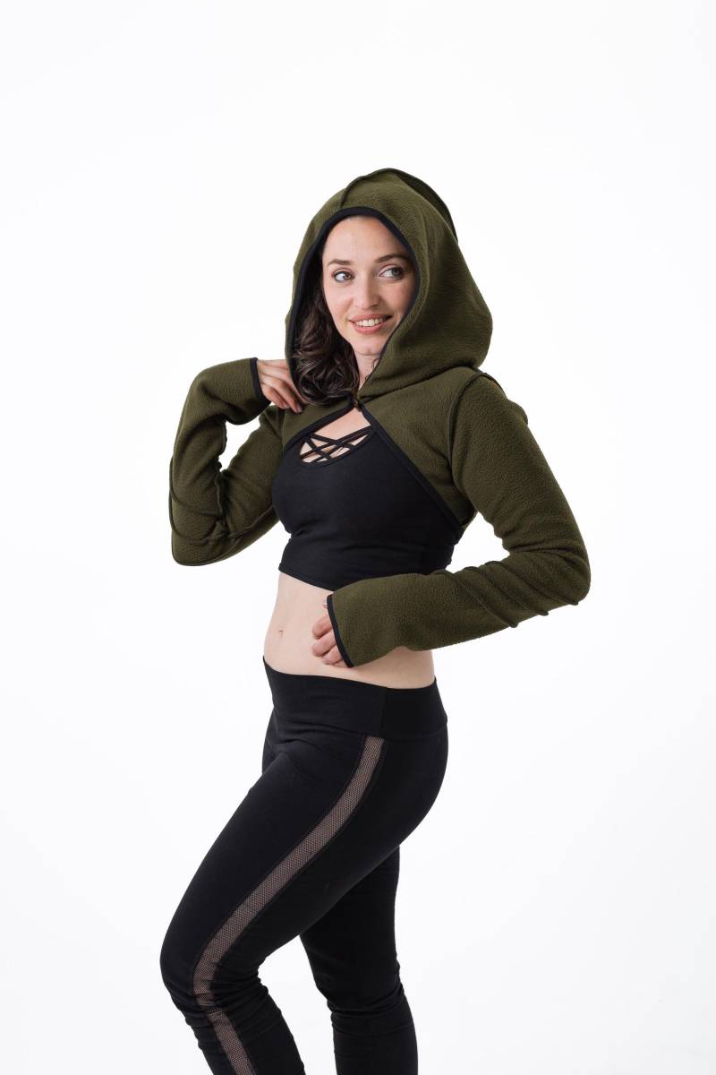 Fleece Pixie Shrug ~ Mishu Kapuzen Shrug, Bauchtanz, Festival Kleidung, Steampunk, Goth von MishuBoutique