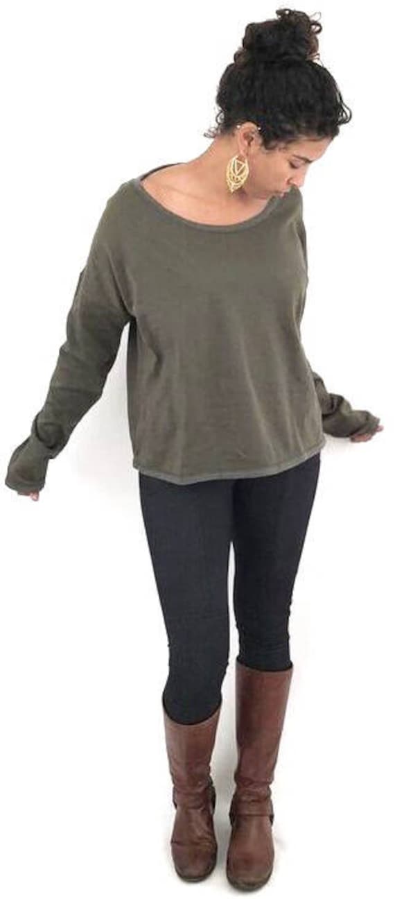 Oversized Pullover ~ Mishu Boyfriend Pullover, 90Er Jahre Crop Boho von MishuBoutique