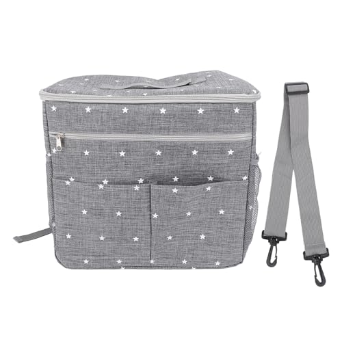 Miskall Kinderwagenbeutel mit Windelwechselkissen, großer Babywindelbeutel, multifunktionaler Caddy -Caddy -Organizer mit großer Kapazitätswagen mit Schultergurt zum Außenbereich von Miskall