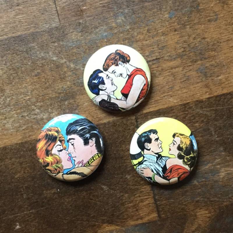Comic Pärchen Pinback Buttons 6Er Set von MisplacedTalents