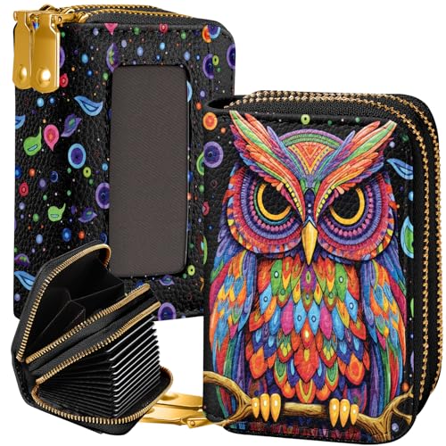 Miss Adola Kreditkartenetui für Damen – RFID-Geldbörse für Damen, Leder, Kartenetui für Damen und Mädchen, ästhetisch, niedlich, mit Kartenfächern, Münzgeld, Reißverschluss, Geldbörse und von Miss Adola